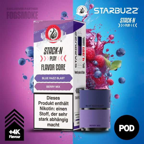 Starbuzz Stack-N Play | Pod | Blue Razz Blast + Berry Mix
