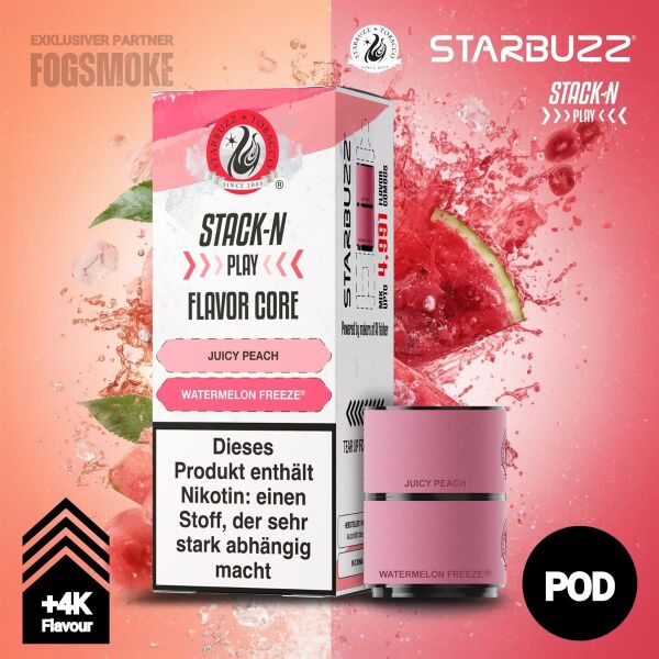 Starbuzz Stack-N Play | Pod | Juicy Peach + Watermelon Freeze