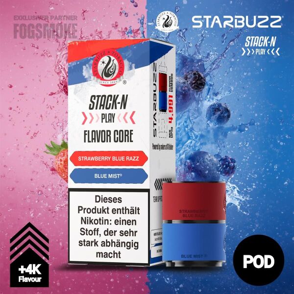 Starbuzz Stack-N Play | Pod | Strawberry Blue Razz + Blue Mist