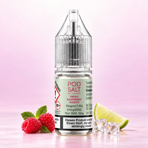 Pod Salt Xtra Nikotinsalz-Liquid – Fresh Raspberry Mojito