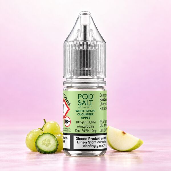 Pod Salt Xtra Nikotinsalz-Liquid – White Grape Cucumber Apple