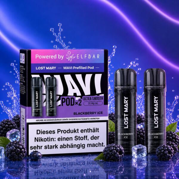 Lost Mary Wavi by Elfbar 2er-Pods – Blackberry Ice, ELFA-kompatibel