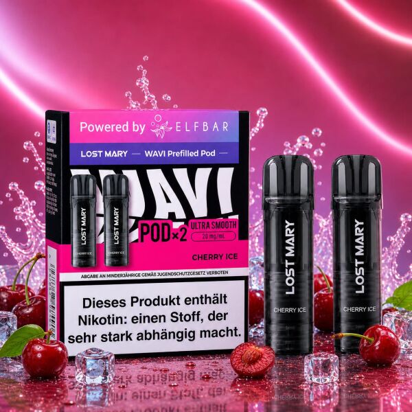 Lost Mary Wavi by Elfbar 2er-Pods – Cherry Ice, ELFA-kompatibel