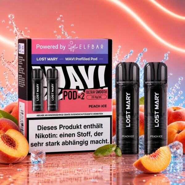 Lost Mary Wavi by Elfbar 2er-Pods – Peach Ice, ELFA-kompatibel