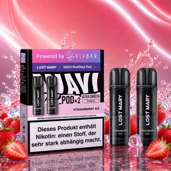 Lost Mary Wavi by Elfbar 2er-Pods – Strawberry Ice, ELFA-kompatibel