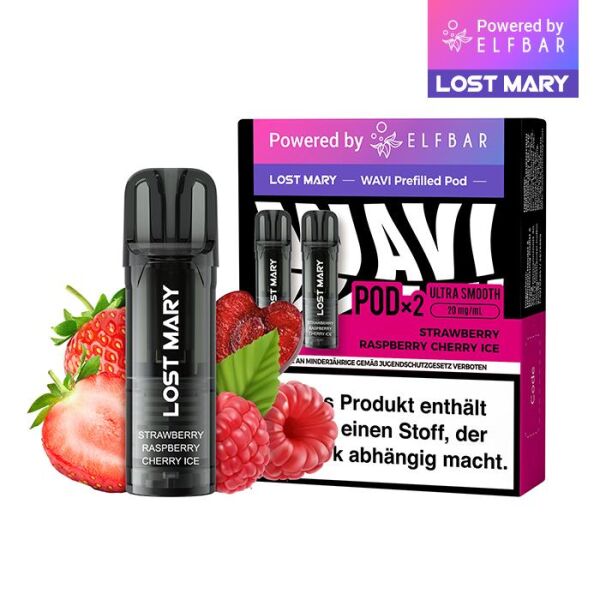 Lost Mary Wavi by Elfbar | Pod | Strawberry Raspberry Cherry Ice | ELFA-Kompatibel
