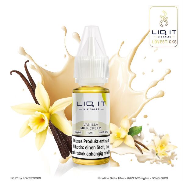 Lovesticks LIQ IT | Nicsalt Liquid | Vanilla Milk Cream | 12mg/ml