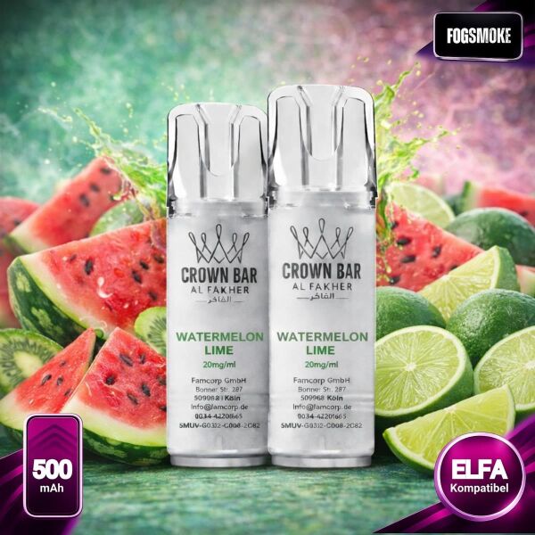Al Fakher 600 | 2er Pod | Watermelon Lime | ELFA-Kompatibel