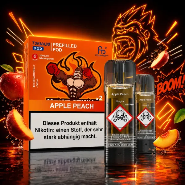 RandM Tornado | 2er Pod | Apple Peach | ELFA-Kompatibel
