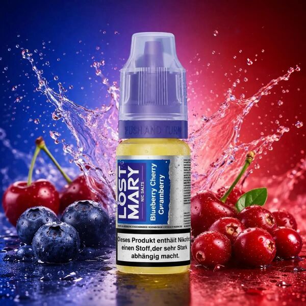 Lost Mary Nicsalt Liquid Blueberry Cherry Cranberry, 10-ml-Flasche