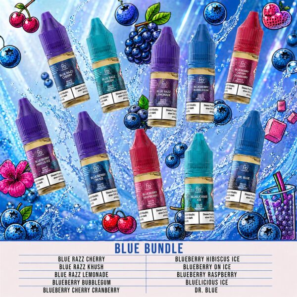 RandM BLUE-Bundle mit 10 Nicsalt Liquids zu je 10 ml