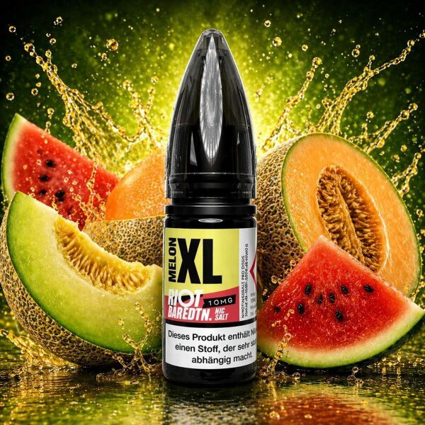 Flasche Riot BAR EDTN. Melon XL, Nikotinsalz-Liquid mit 10 ml