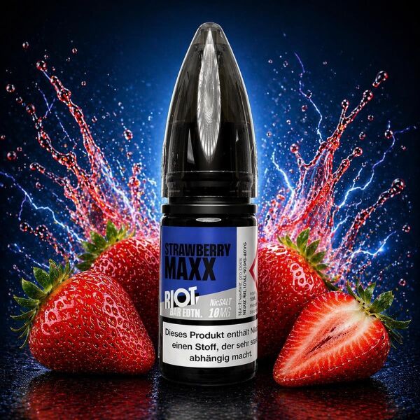 Riot BAR EDTN. Nikotinsalz-Liquid – Strawberry MAXX Energy
