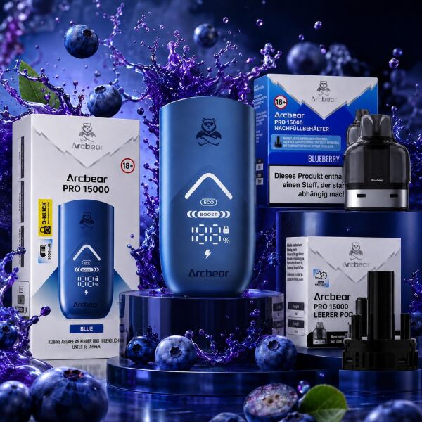 Arcbear by Flerbar Pod-Kit – Akku Blue + Pod Blueberry