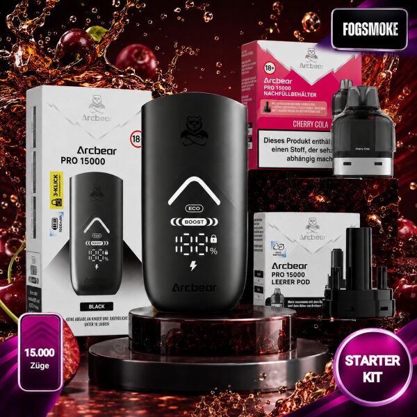 Arcbear by Flerbar | Starterkit | Akku Black + Pod Cherry Ice