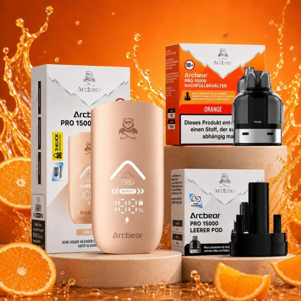 Arcbear by Flerbar Pod-Kit – Akku Red + Pod Vimbull Apricot Peach
