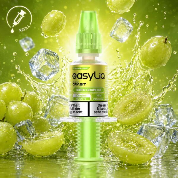 Grabit easyLiq Nikotinsalz-Liquid – Green Grape Ice, 20 mg/ml