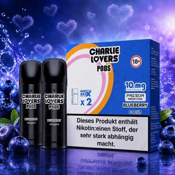 Charlie Lovers 2er-Pods – Blueberry, ELFA-kompatibel