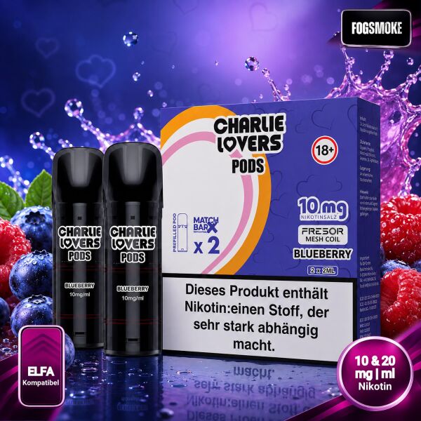 Charlie Lovers | 2er Pod | Blueberry Raspberry | ELFA-Kompatibel