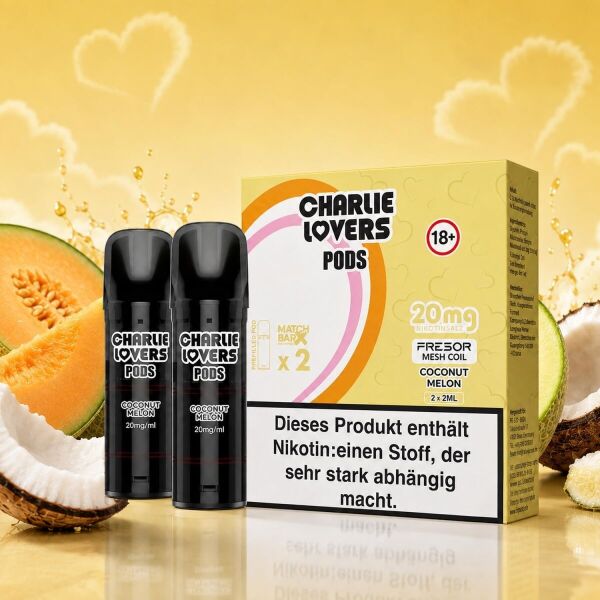 Charlie Lovers 2er-Pods – Coconut Melon, ELFA-kompatibel, 20 mg/ml