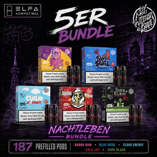 5× 187 Strassenbande 2er-Pods – Nachtleben-Bundle, ELFA-kompatibel