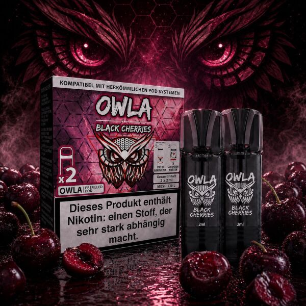 OWLA Pod Black Cherries im Zweierpack
