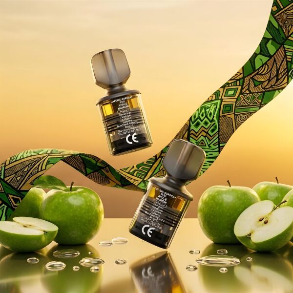 La Fume Aurora+ Apple Nairobi 2er-Pods mit grünen Äpfeln und afrikanischem Muster