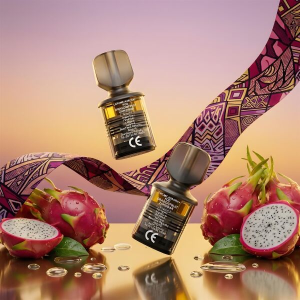 La Fume Aurora+ Dragonfruit Zanzibar 2er-Pods mit Drachenfrüchten und afrikanischem Muster