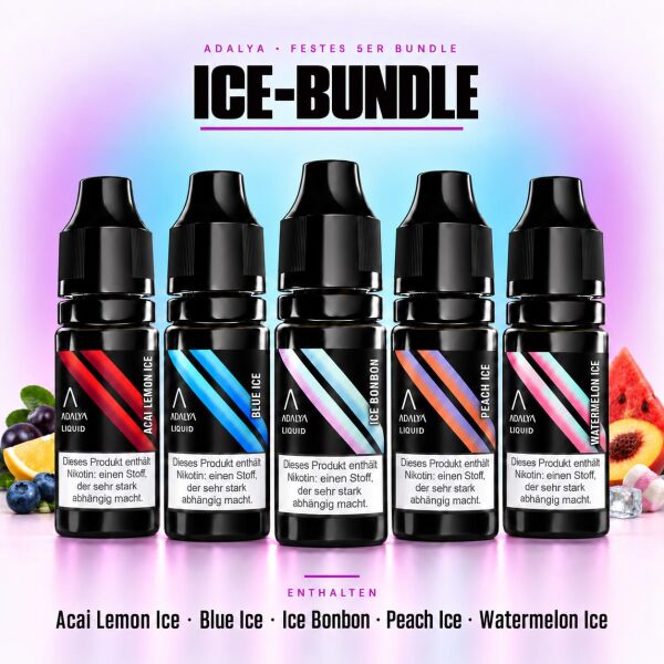 Adalya ICE-Bundle mit fünf Nikotinsalz-Liquids zu je 10 ml