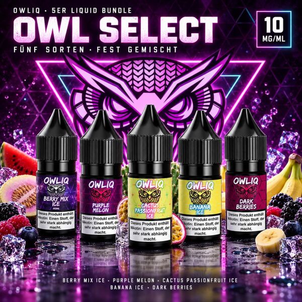 OWLIQ | 5x Nicsalt Liquid | OWL SELECT-Bundle | 10mg/ml