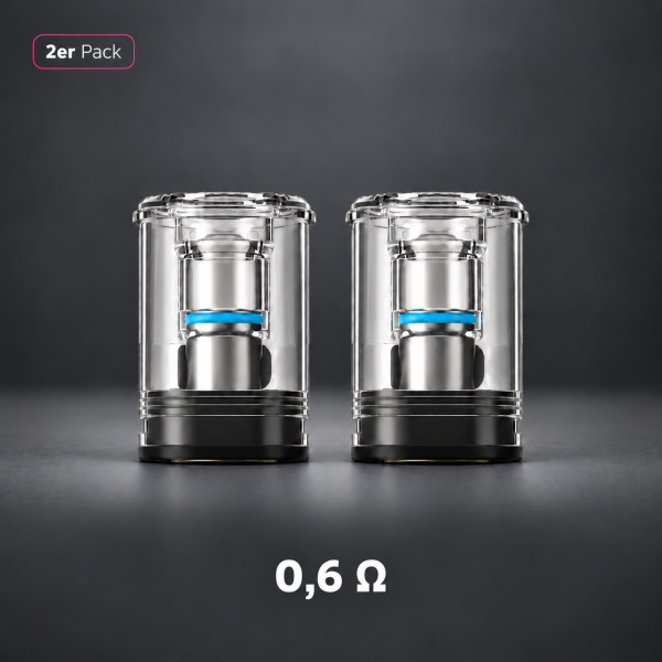 Aspire Magnum Pod 0,6 Ohm im 2er Pack, zwei transparente Pods mit fest verbauter Coil
