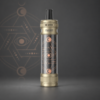 Aspire Magnum Pod-Kit Gold & Mystic Galaxy – Gold mit geometrischem Augenmotiv, Mondsicheln und pfirsichfarbenen Linien