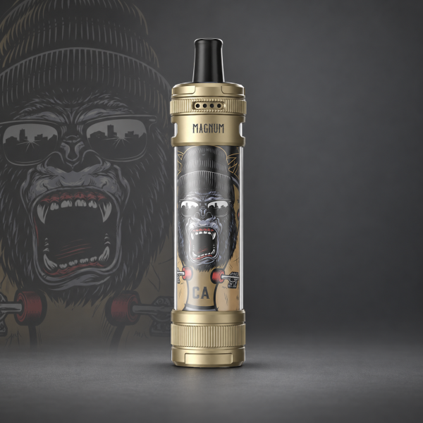 Aspire Magnum Pod-Kit Gold & Skate Kong – Gold mit Gorillamotiv, Sonnenbrille und Strickmütze