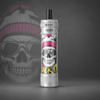 Aspire Magnum Pod-Kit Silver & Funky Skull – Silber mit Totenkopf, Sonnenbrille und pink-weißer Strickmütze