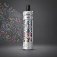 Aspire Magnum Pod-Kit Silver & Little Monsters – Silber mit buntem Doodle-Muster aus Augen, Gesichtern und geschwungenen Formen