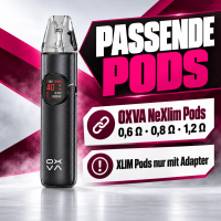 OXVA NeXLIM 2 Infobild passende Pods: OXVA NeXLIM Pods mit 0,6, 0,8 und 1,2 Ohm