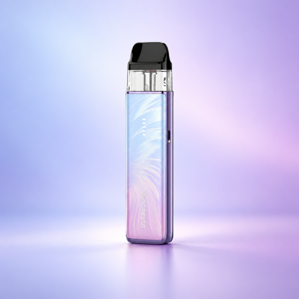 Vaporesso XROS 6 Mini Pod-Kit Plume Pink – Blau-Lila mit Farbverlauf vor dezentem Hintergrund
