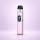 Vaporesso XROS 6 Pod-Kit Dreamy Pink – Rosa-Lila mit Muster mit Display vor dezentem Hintergrund