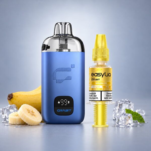 Grabit MAX Bundle: Kit Blau und easyLiq Banana Ice