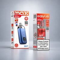 Grabit MAX Kit Blau und easyLiq Lychee Ice in der Verpackung
