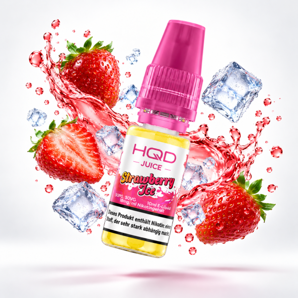 HQD Juice Nikotinsalz-Liquid – Strawberry Ice, 18 mg/ml