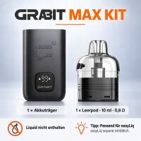 Grabit MAX Kit: 1 Akkuträger und 1 Leerpod mit 10...