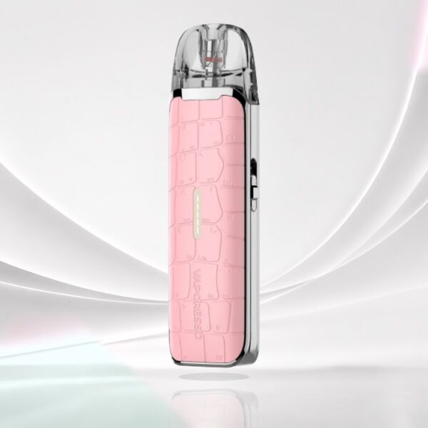 Vaporesso Luxe Q3 Pod-Kit in Rose Pink – rosa Gehäuse mit Krokoprägung und silberfarbenem Rahmen