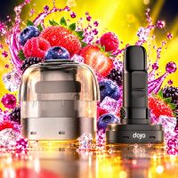Dojo Blast X Pod Mix Berries: Nachfüllbehälter und leerer Pod ohne Verpackung