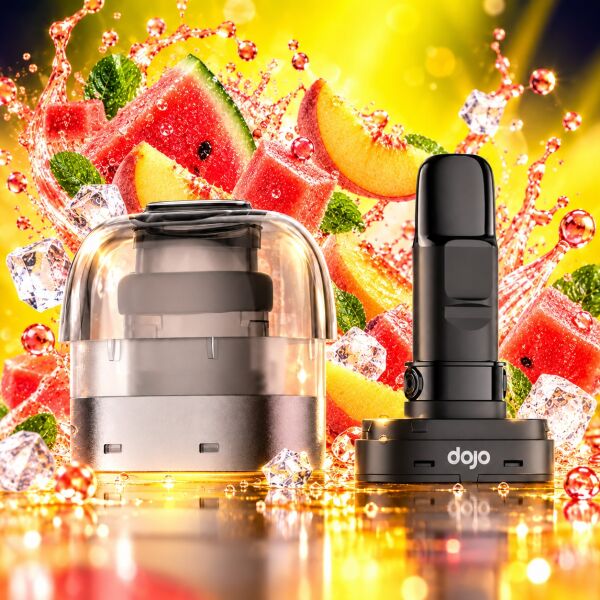 Dojo Blast X Pod Watermelon Peach: Nachfüllbehälter und leerer Pod ohne Verpackung