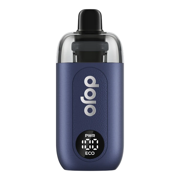 Vaporesso Dojo Blast X in Blau mit aufgesetztem Pod, Display mit PWR und ECO
