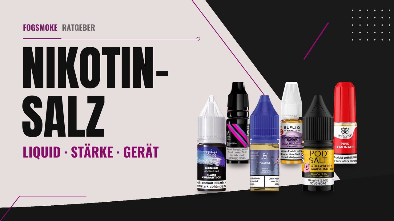 Nikotinsalz-Liquids von Al Fakher, Adalya, RandM Tornado, Elfliq, Pod Salt und Bar Juice 5000 in 10-ml-Flaschen